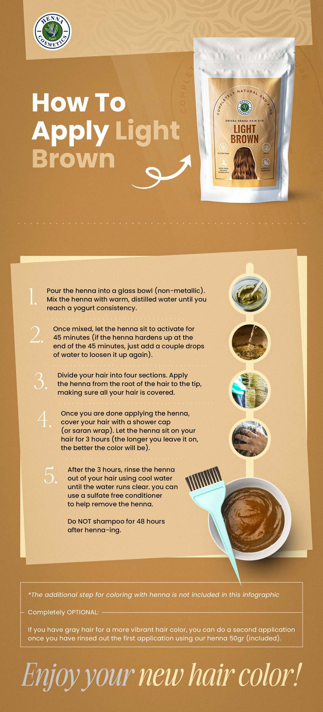Go Light and Natural: How Our Light Brown Henna Mix Creates the Perfect Subtle Glow
