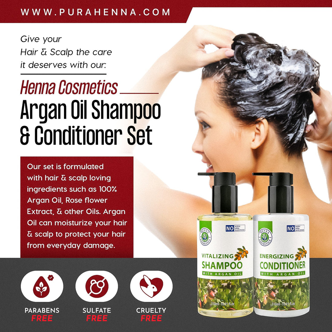 Argan Oil Shampoo & Conditioner Set - Henna Cosmetics