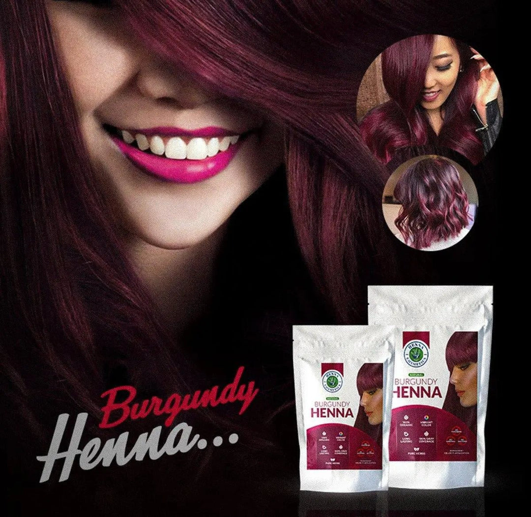 Black, Brown, Burgundy & Chestnut Natural Hair Dye Colors | Henna Cosmetics Natural Henna Hair Color | 100% Organic Hair Dye Henna Powder Mix with No Ammonia, Parabens or Sulfates – Henna-B