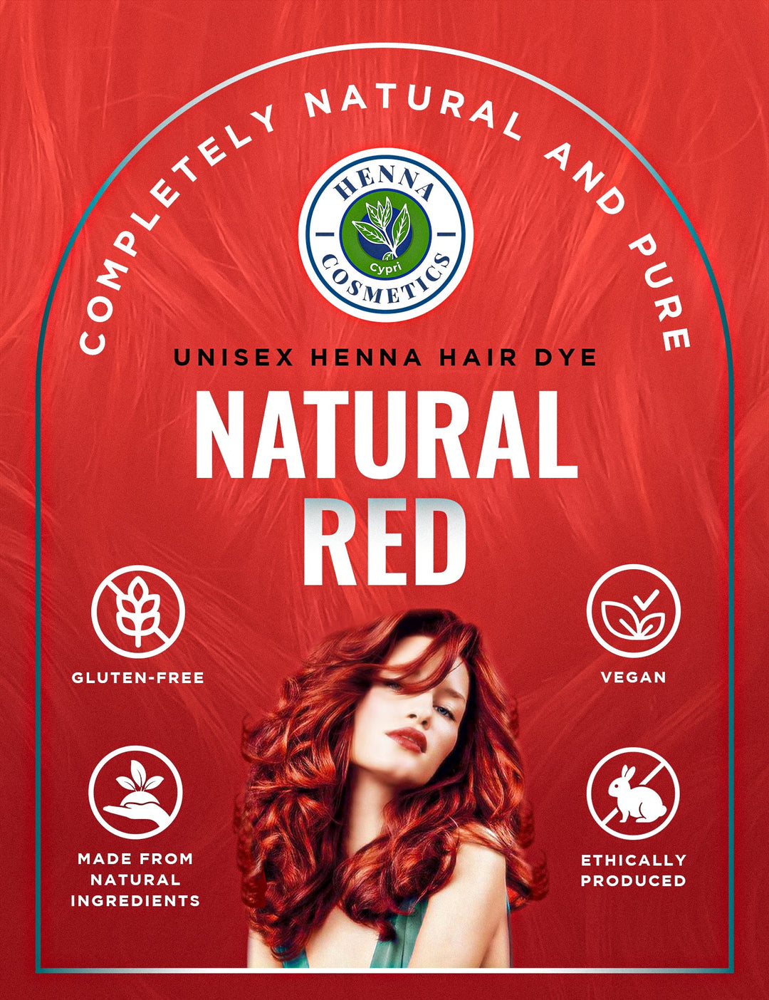 Henna Cosmetics Henna Hair Color & Beard Dye for Men | Orange Red Henna Powder for Hair | Organic Hair Dye without Chemicals 100 Grams+50 Grams Bonus Hair Dyes. - Henna Cosmetics