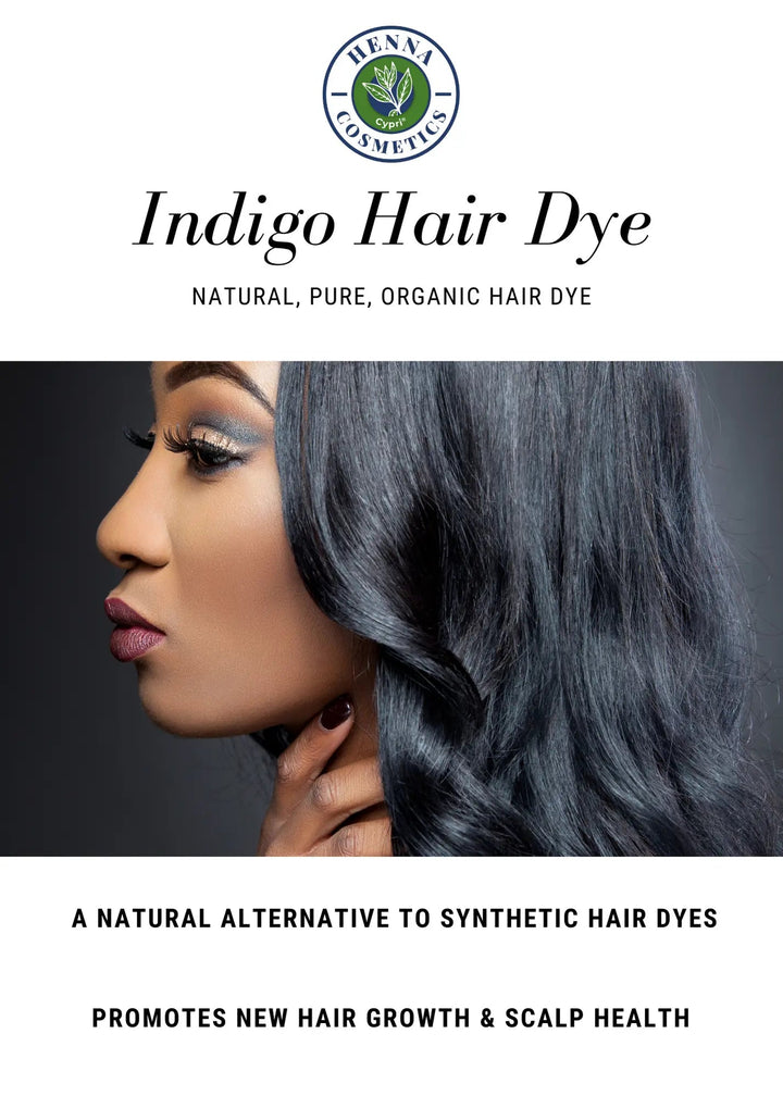 Indigo Powder For Hair Dye 100 Grams (3.52 oz.) Black Coloring, For Use With Pure Henna - Henna Cosmetics