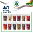 Natural henna hair dye kit in 12 shades: 100g color mix plus 50g pure henna