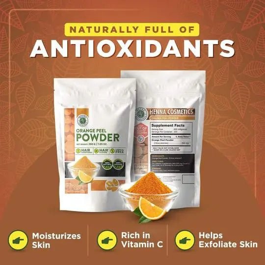 Orange Peel Powder 100 Grams (3.53 Oz.) Herbal Supplement for Hair and Skin - Henna Cosmetics