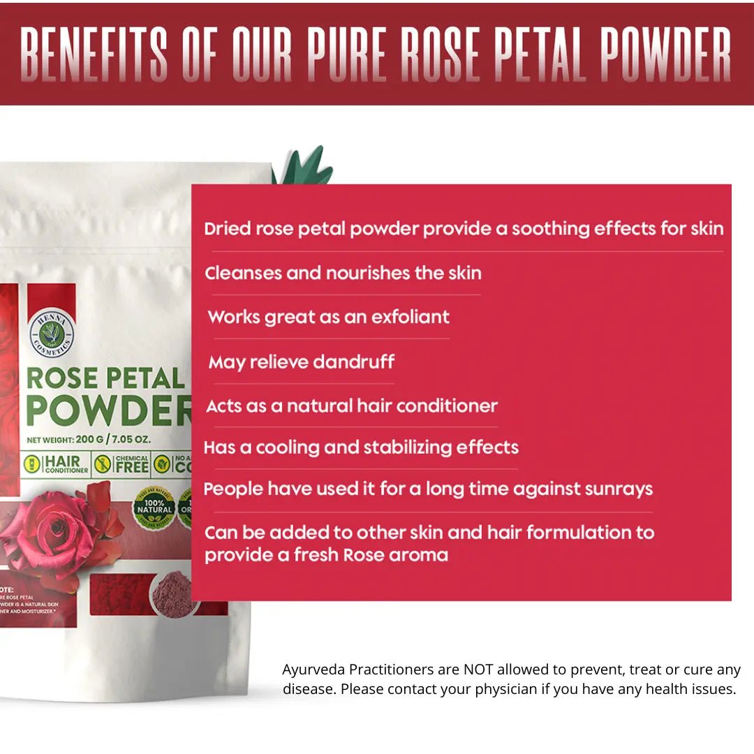 Rose Petal Powder 100 Grams (3.53 oz.) Skin and Hair Mask Formulation ...