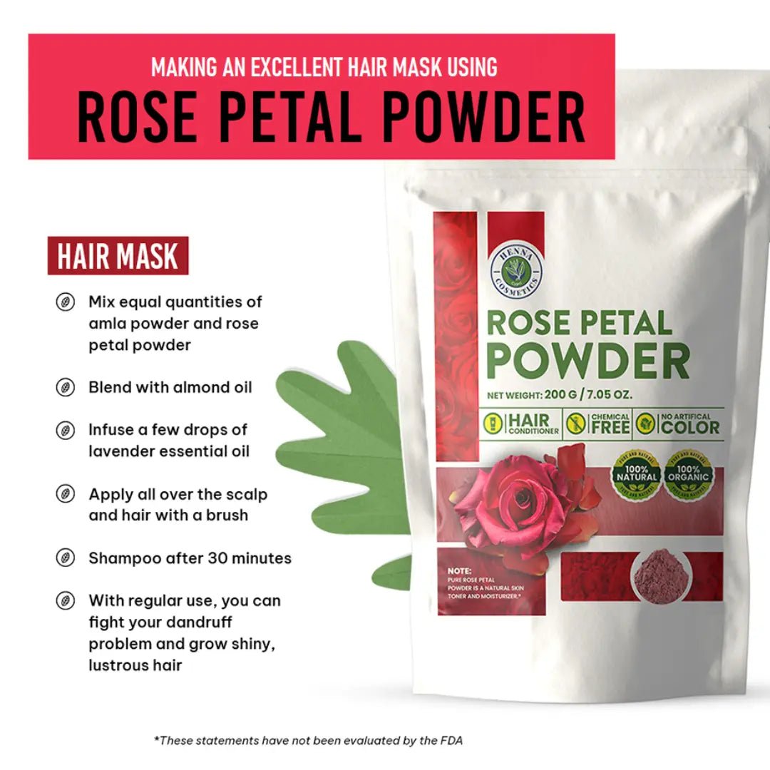 Rose Petal Powder 100 Grams (3.53 oz.) Skin and Hair Mask Formulation ...