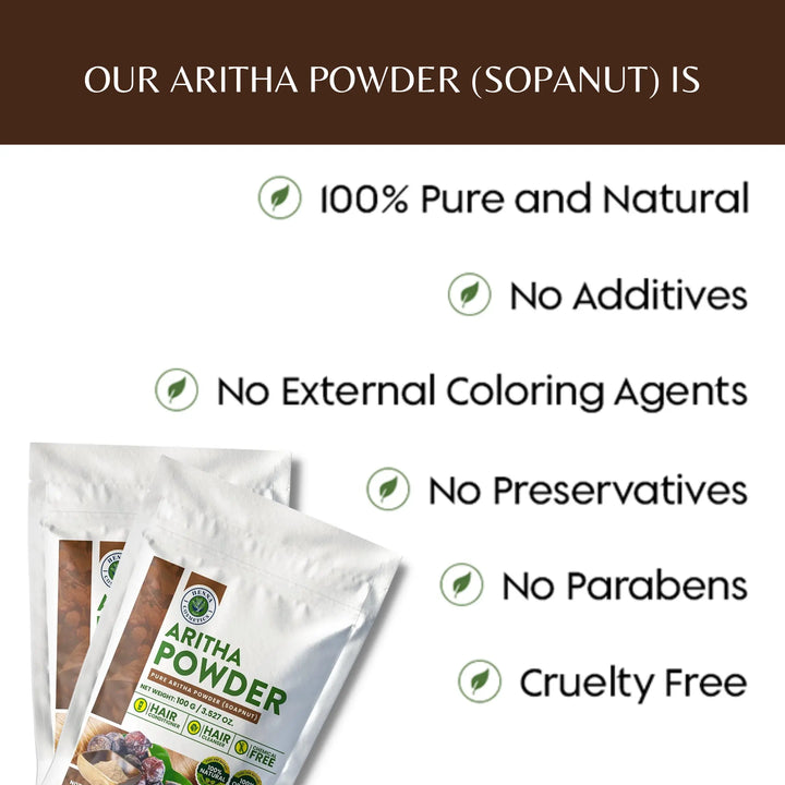 Soapnut Powder (Aritha) 200 Grams (7.05 oz.)  Hair &amp; Skin Conditioner and Cleanser